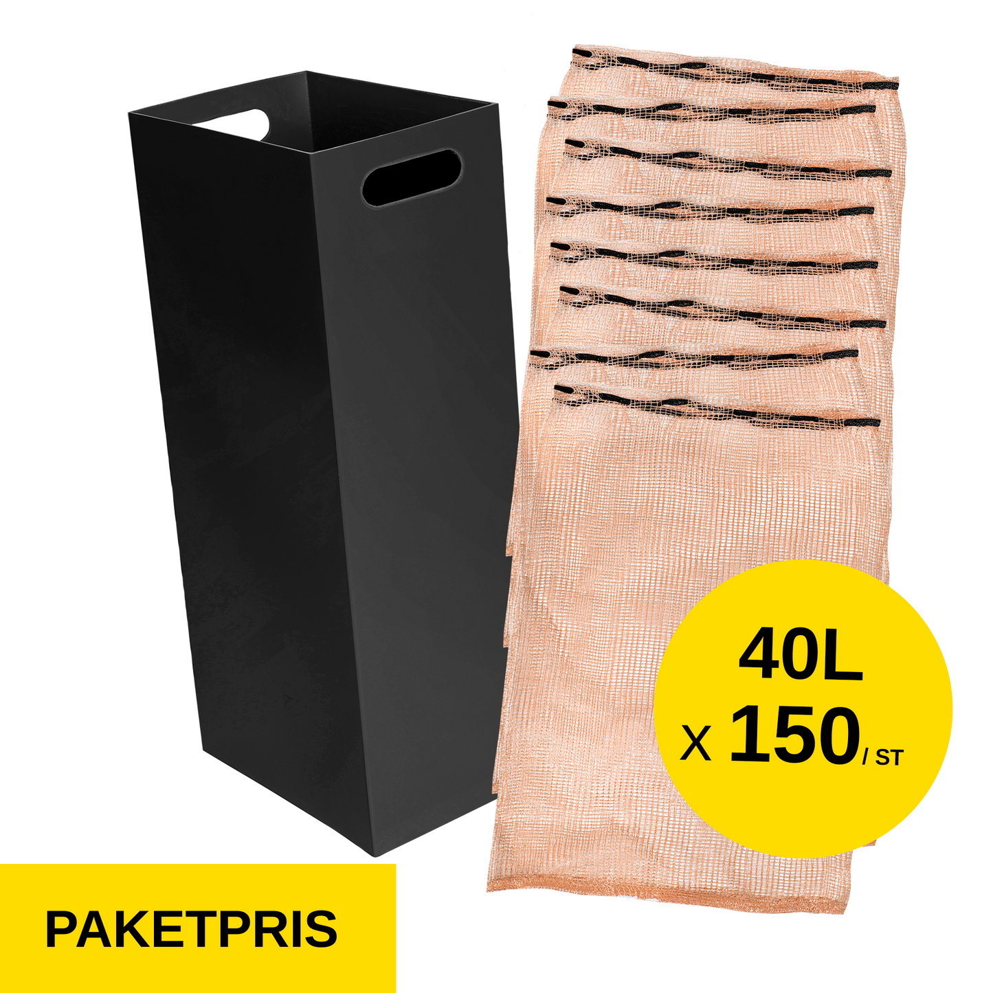 40L Säkityssuppilo + Klapisäkki 150kpl